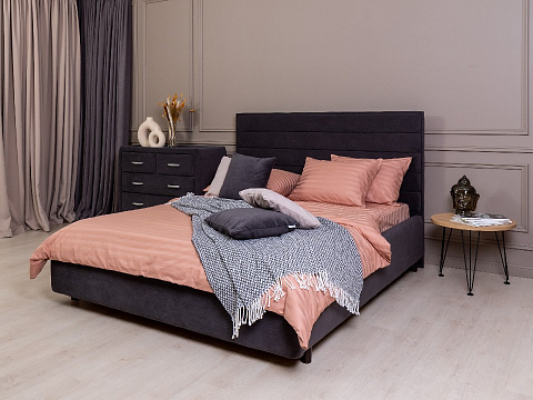 Синяя кровать Verona - Кровать в лаконичном дизайне в обивке из мебельной ткани или экокожи.