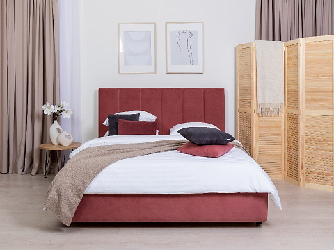 Мягкая кровать Oktava - Кровать в лаконичном дизайне в обивке из мебельной ткани или экокожи.