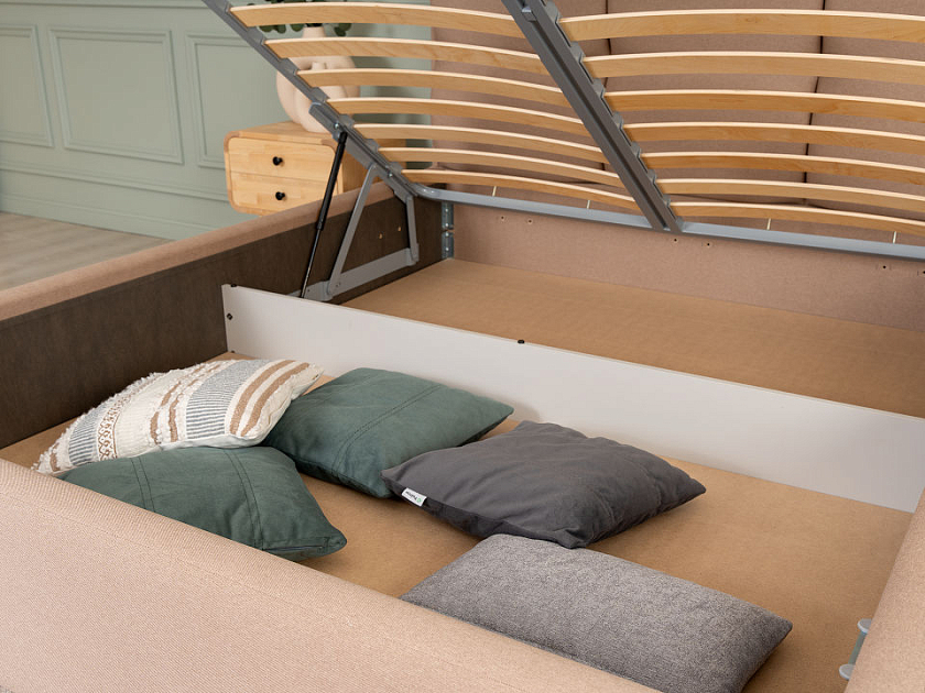 Кровать Malina 160x200 Экокожа Темно-серый - Изящная кровать без встроенного основания из массива сосны с мягкими элементами.