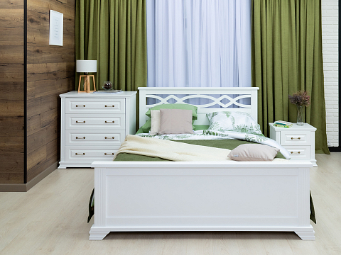 Белая двуспальная кровать Niko - Кровать в стиле современной классики из массива