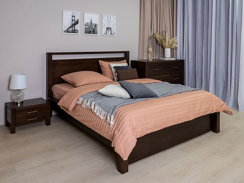 Кровать 160х220 Fiord - Кровать из массива с декоративной резкой в изголовье.