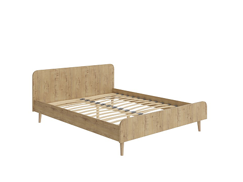 Кровать в скандинавском стиле Way - Компактная корпусная кровать на деревянных опорах